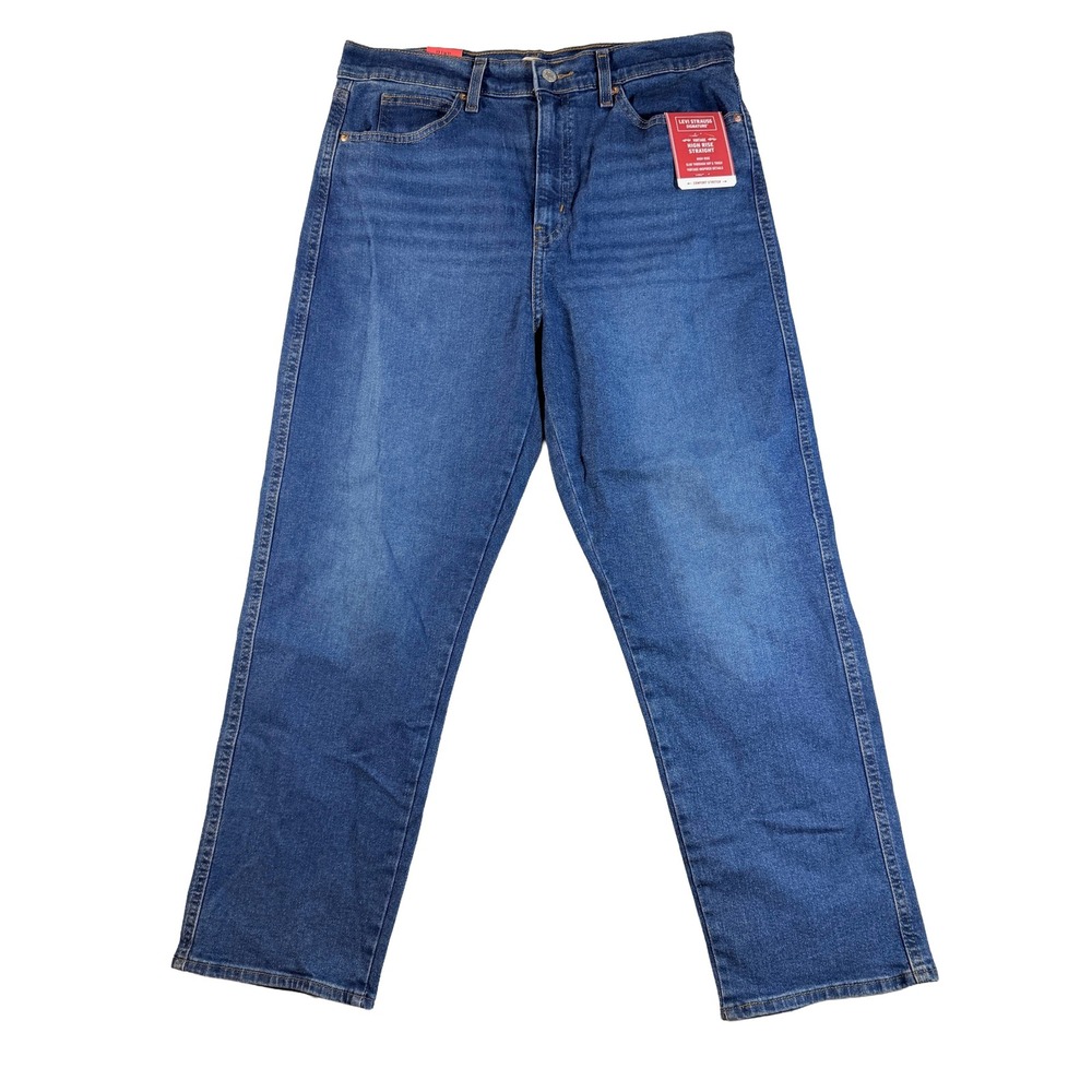 Signature by Levi Strauss Women's High Rise Straight Jeans Size 12 W31 Blue NWT